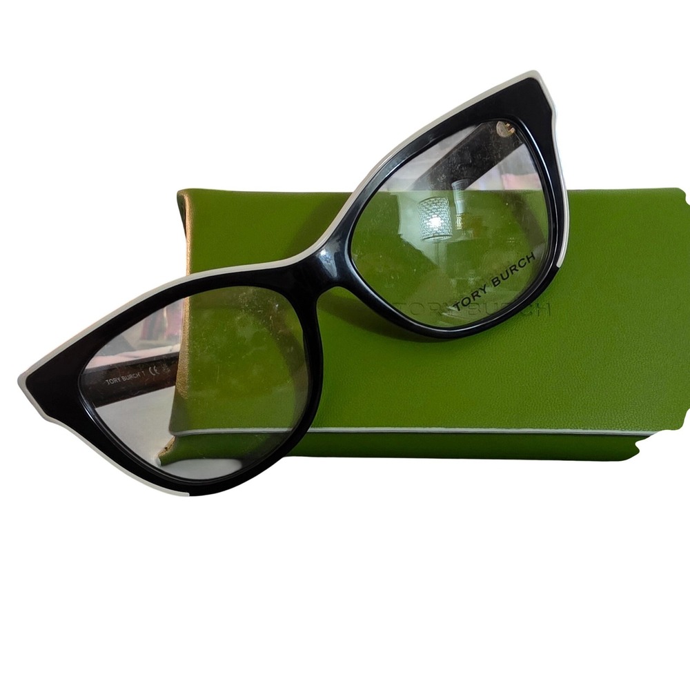 Tory Burch TY 2147U 2004 Black White Cat Eye Eyeglasses Frames